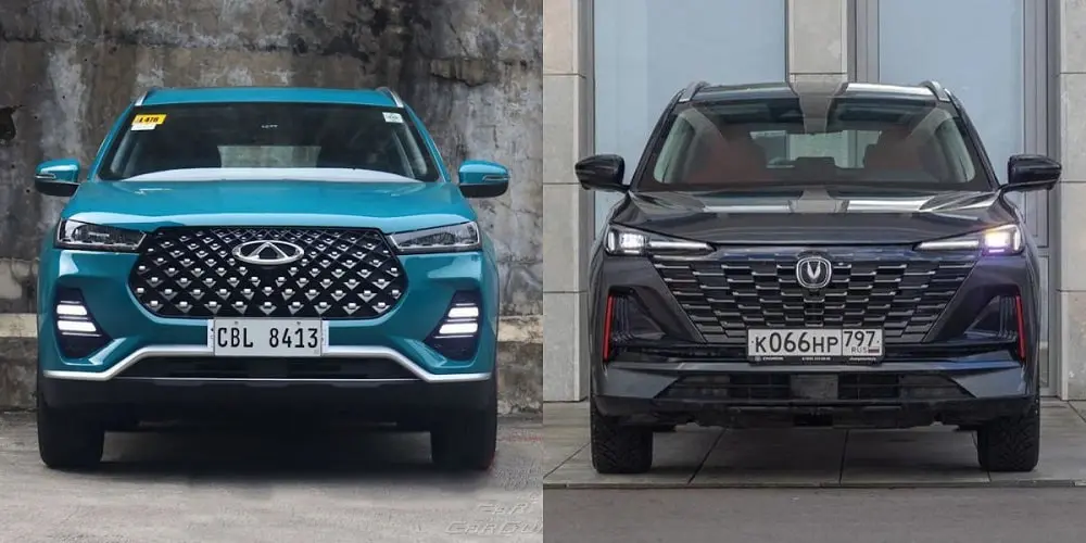 نمای جلوی چانگان CS55 پلاس و تیگو 7 پرو