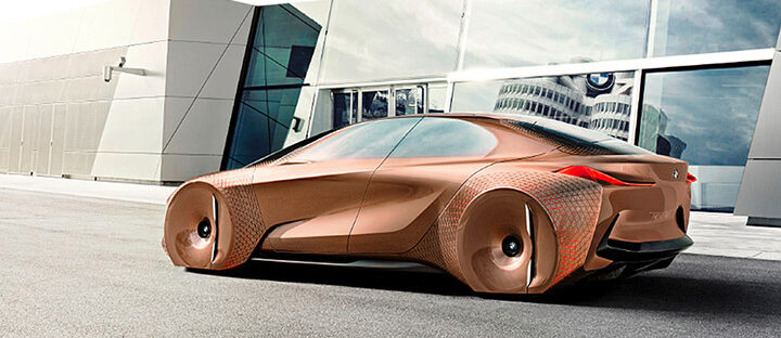 تصویر ماشین BMW Vision Next 100 رنگ قهوه‌ای